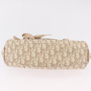 Christian Dior Trotter Canvas Romantic Hand Bag PVC Beige Silver Auth ep16386-7