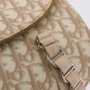 Christian Dior Trotter Canvas Romantic Hand Bag PVC Beige Silver Auth ep16386-22