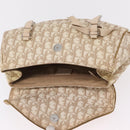 Christian Dior Trotter Canvas Romantic Hand Bag PVC Beige Silver Auth ep16386-10