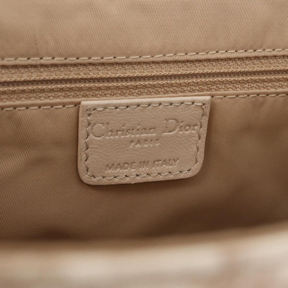 Christian Dior Trotter Canvas Romantic Hand Bag PVC Beige Silver Auth ep16386