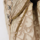 Christian Dior Trotter Canvas Romantic Hand Bag PVC Beige Silver Auth ep16386-5