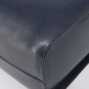 CELINE Hand Bag Leather Navy Gold Auth ep16387A-13