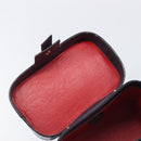 CELINE Hand Bag Leather Navy Gold Auth ep16387A-17
