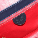 CELINE Hand Bag Leather Navy Gold Auth ep16387A-19