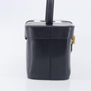 CELINE Hand Bag Leather Navy Gold Auth ep16387A-5
