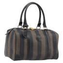 FENDI Pecan Canvas Hand Bag PVC Black Brown Auth ep16390-1