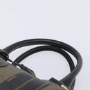 FENDI Pecan Canvas Hand Bag PVC Black Brown Auth ep16390-10