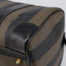 FENDI Pecan Canvas Hand Bag PVC Black Brown Auth ep16390-12