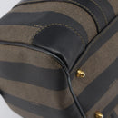 FENDI Pecan Canvas Hand Bag PVC Black Brown Auth ep16390-13