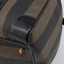 FENDI Pecan Canvas Hand Bag PVC Black Brown Auth ep16390-14