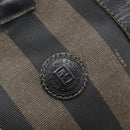 FENDI Pecan Canvas Hand Bag PVC Black Brown Auth ep16390-16