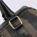 FENDI Pecan Canvas Hand Bag PVC Black Brown Auth ep16390-17