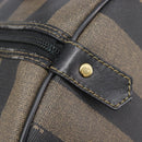 FENDI Pecan Canvas Hand Bag PVC Black Brown Auth ep16390-18