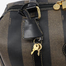 FENDI Pecan Canvas Hand Bag PVC Black Brown Auth ep16390-19