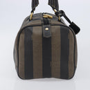 FENDI Pecan Canvas Hand Bag PVC Black Brown Auth ep16390-5