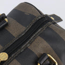 FENDI Pecan Canvas Hand Bag PVC Black Brown Auth ep16390-8