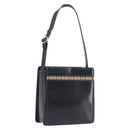 BURBERRY Hand Bag Leather Black Silver Auth ep16391-1