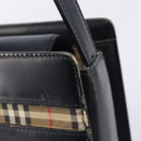BURBERRY Hand Bag Leather Black Silver Auth ep16391-16