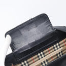 BURBERRY Hand Bag Leather Black Silver Auth ep16391-19