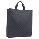 GUCCI GG Supreme Tote Bag PVC Black Silver 495559 Auth ep16393V-1