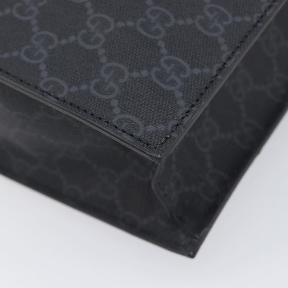 GUCCI GG Supreme Tote Bag PVC Black Silver 495559 Auth ep16393V