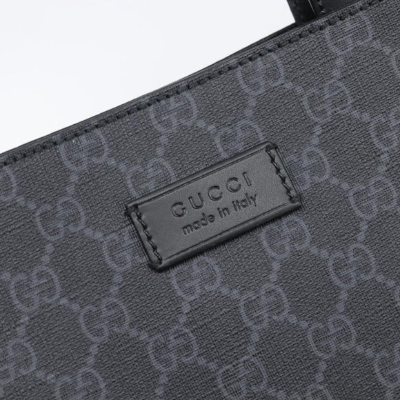 GUCCI GG Supreme Tote Bag PVC Black Silver 495559 Auth ep16393V