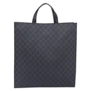 GUCCI GG Supreme Tote Bag PVC Black Silver 495559 Auth ep16393V-3