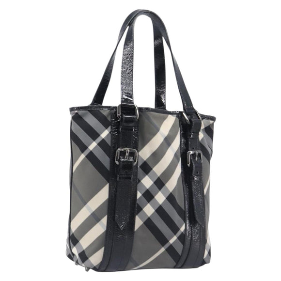 BURBERRY Nova Check Shoulder Bag Nylon Black Auth ep16401