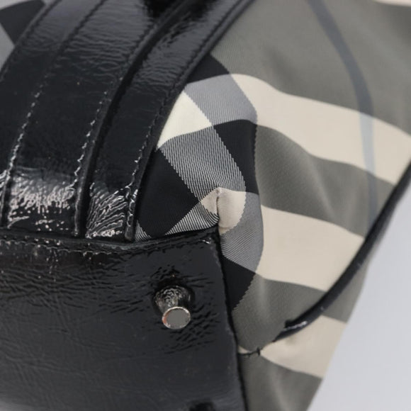 BURBERRY Nova Check Shoulder Bag Nylon Black Auth ep16401