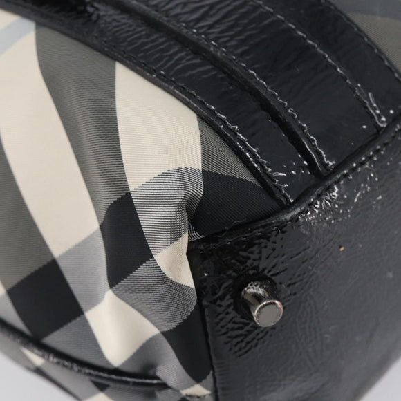 BURBERRY Nova Check Shoulder Bag Nylon Black Auth ep16401