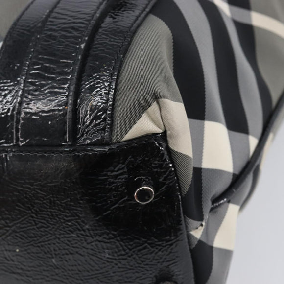 BURBERRY Nova Check Shoulder Bag Nylon Black Auth ep16401
