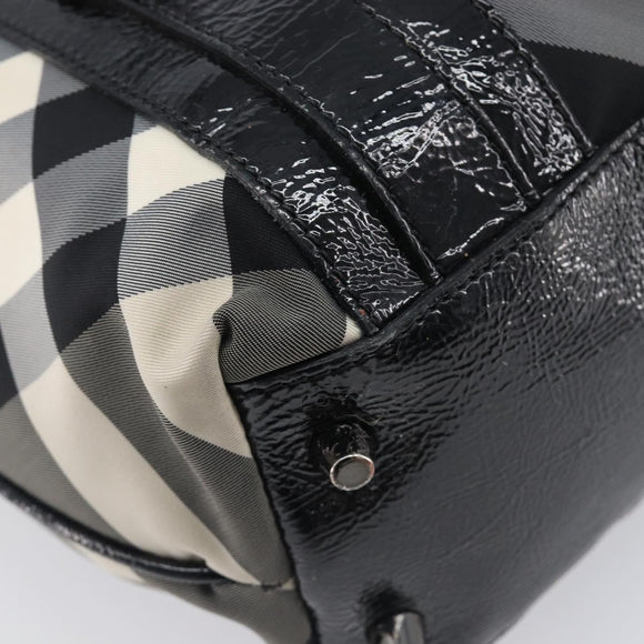BURBERRY Nova Check Shoulder Bag Nylon Black Auth ep16401