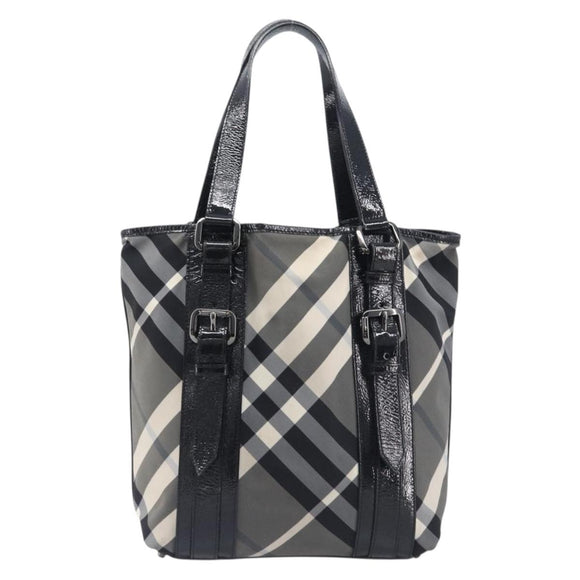 BURBERRY Nova Check Shoulder Bag Nylon Black Auth ep16401