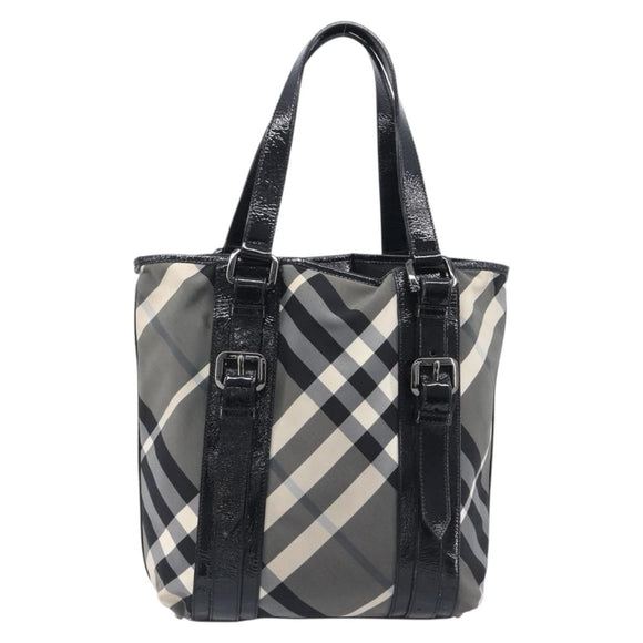 BURBERRY Nova Check Shoulder Bag Nylon Black Auth ep16401