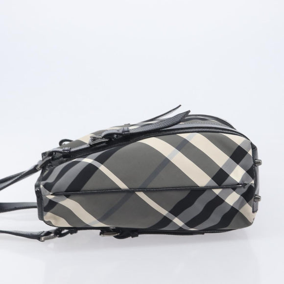 BURBERRY Nova Check Shoulder Bag Nylon Black Auth ep16401
