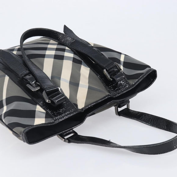 BURBERRY Nova Check Shoulder Bag Nylon Black Auth ep16401