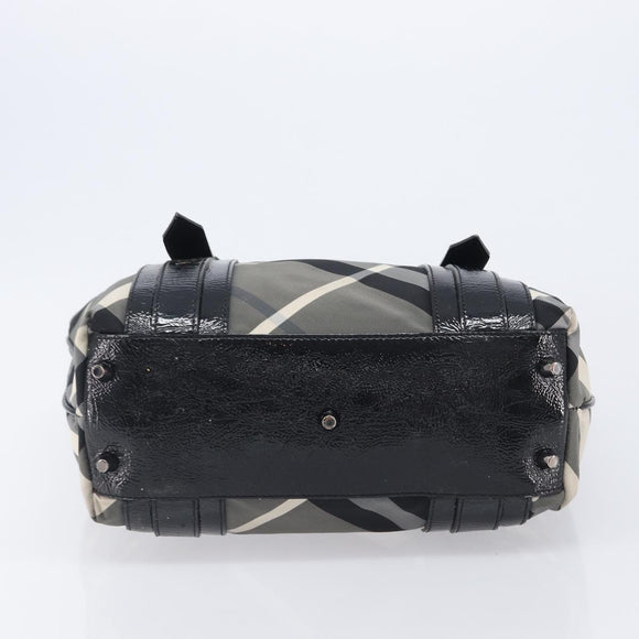 BURBERRY Nova Check Shoulder Bag Nylon Black Auth ep16401