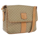 CELINE Macadam Canvas Shoulder Bag PVC Beige Gold Auth ep16403-1