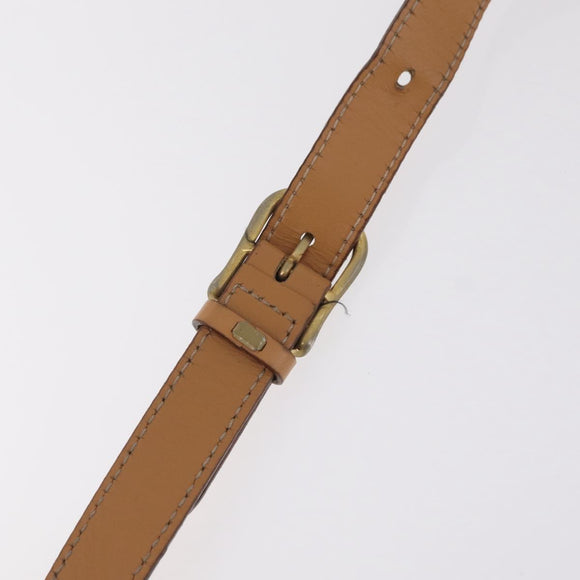 CELINE Macadam Canvas Shoulder Bag PVC Beige Gold Auth ep16403