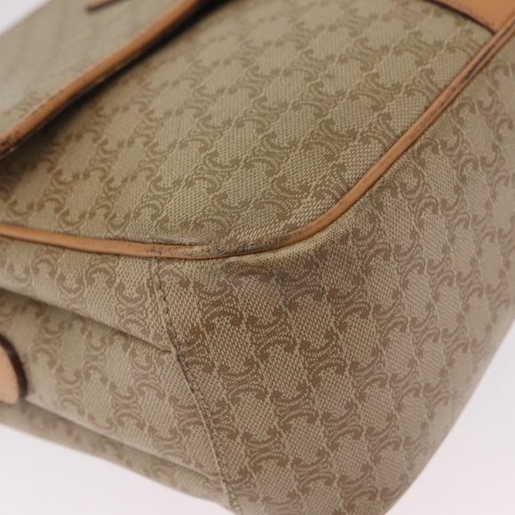 CELINE Macadam Canvas Shoulder Bag PVC Beige Gold Auth ep16403