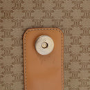 CELINE Macadam Canvas Shoulder Bag PVC Beige Gold Auth ep16403-27