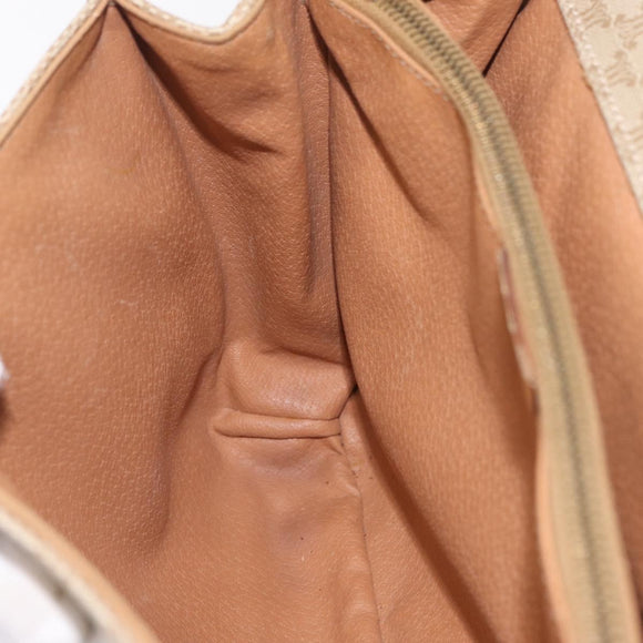 CELINE Macadam Canvas Shoulder Bag PVC Beige Gold Auth ep16403