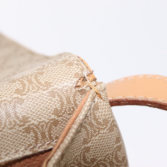 CELINE Macadam Canvas Shoulder Bag PVC Beige Gold Auth ep16403