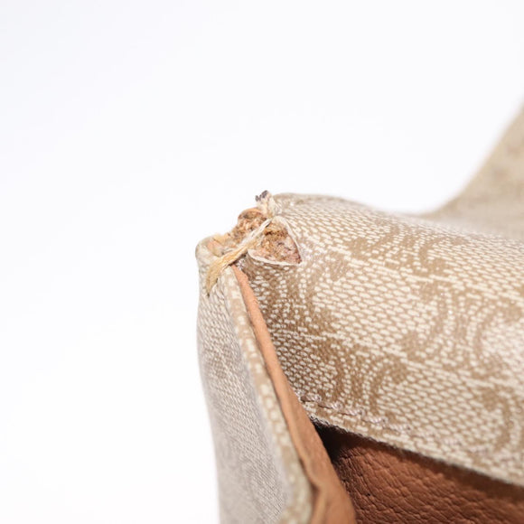 CELINE Macadam Canvas Shoulder Bag PVC Beige Gold Auth ep16403