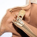 CELINE Macadam Canvas Shoulder Bag PVC Beige Gold Auth ep16403-34