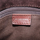 BURBERRY Hand Bag Suede Dark Brown Gold Auth ep16404-16