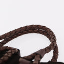 BURBERRY Hand Bag Suede Dark Brown Gold Auth ep16404-8