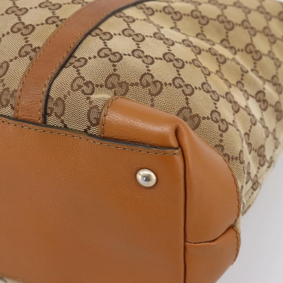 GUCCI GG Canvas Tote Bag Beige Gold 257031 Auth ep16406