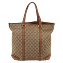 GUCCI GG Canvas Tote Bag Beige Gold 257031 Auth ep16406-3