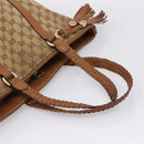GUCCI GG Canvas Tote Bag Beige Gold 257031 Auth ep16406-7